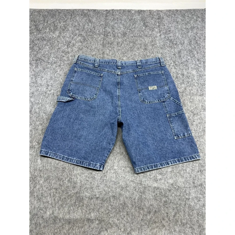 Wrangler Cargo Shorts Mens 40 Blue Denim Carpenter Workwear 10